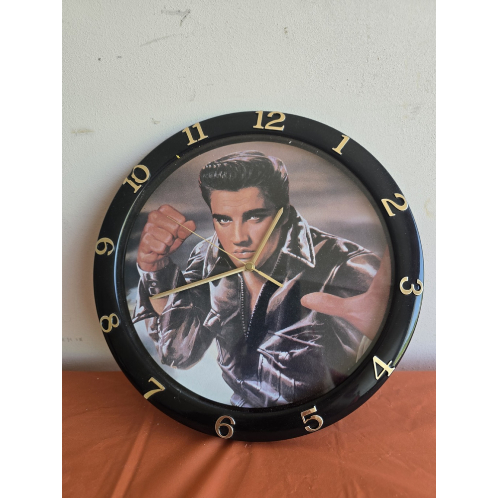 Vintage Elvis Clock 11” round Wall Clock.